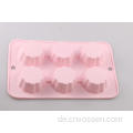 Lebensmittelqualität 6 Cup Flower Silikon Cupcake Mould